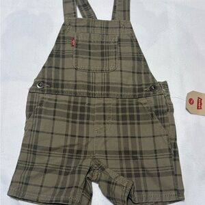 Levi's Kids Checkered Overalls - Olive